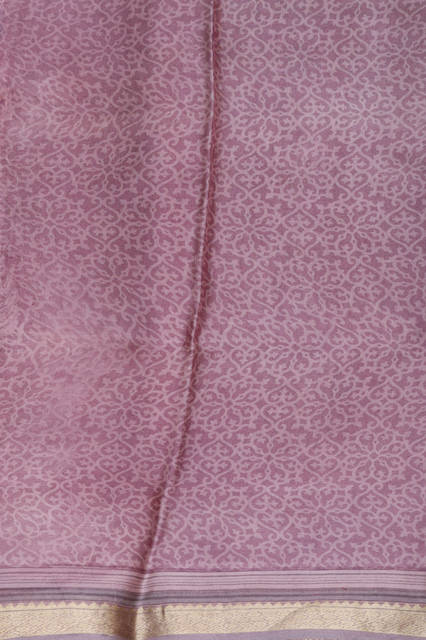 Crepe Saree In Dusty Rose With Floral Printed Design