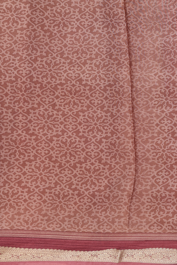 Crepe Saree In Burgundy Red With Printed Design