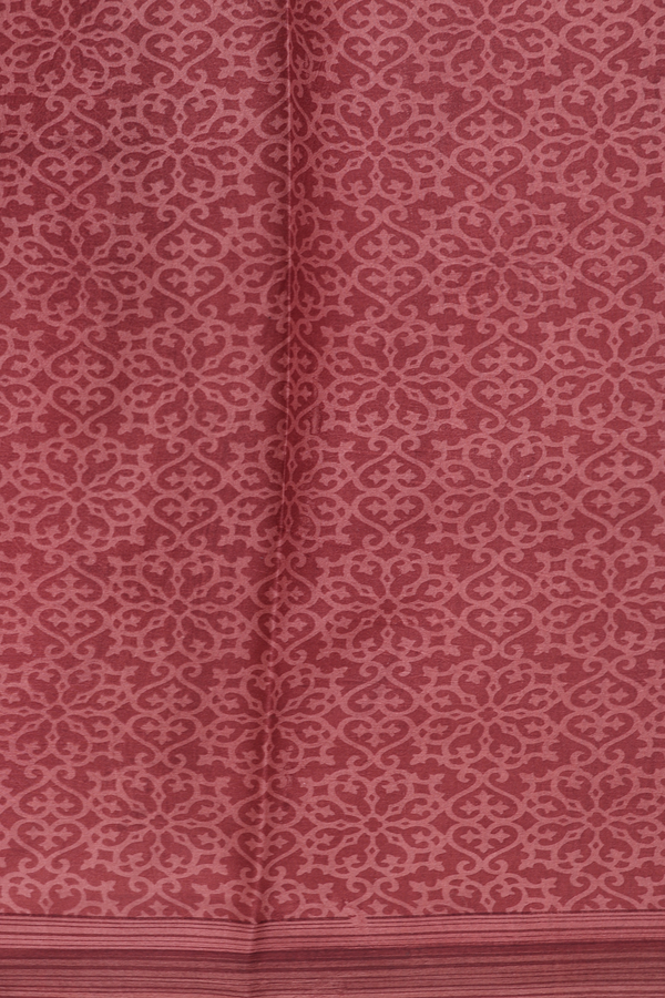 Printed Silk Saree In Pink With Floral Design