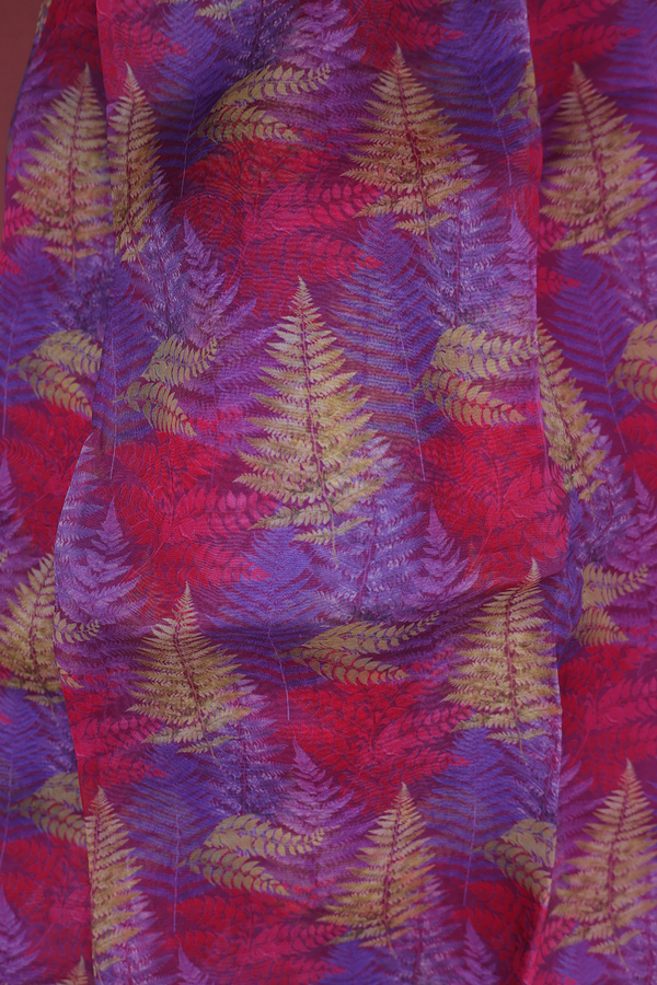 Organza Silk Saree In Multicolor With Printed Design