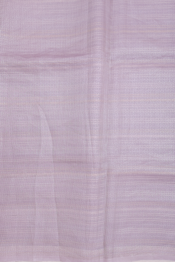 Organza Silk Saree In Dusty Lavender With Stripes Design