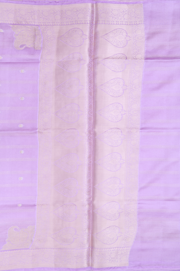 Raw Silk Saree In Lilac With Zari Buttas
