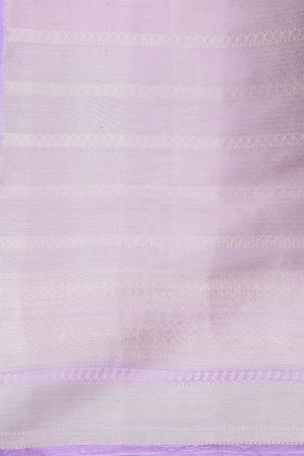 Raw Silk Saree In Lilac With Zari Buttas