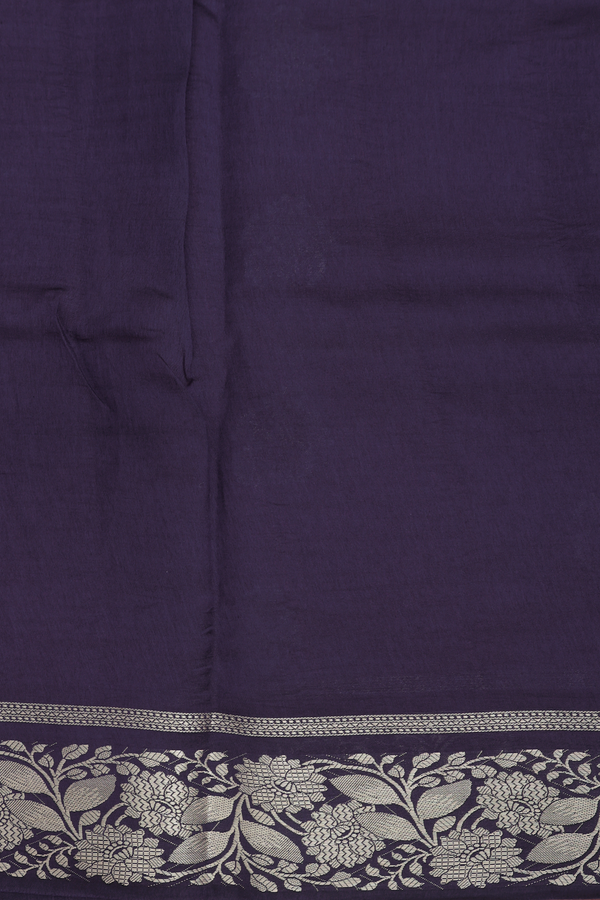 Raw Silk Saree In Mulberry With Floral Buttas