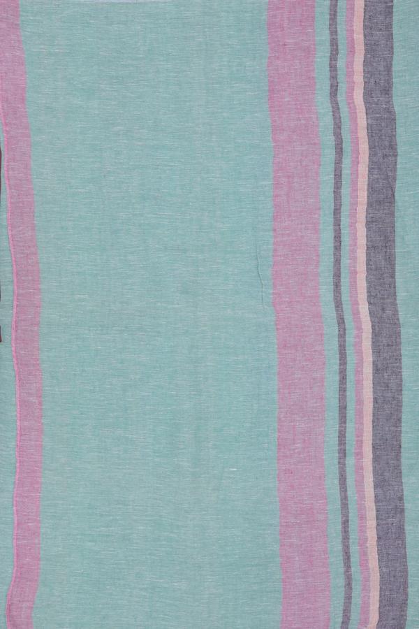 Linen Saree In Multicolor With Stripes Design