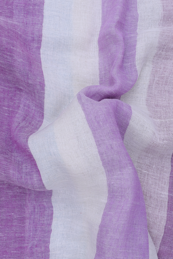 Linen Saree In Multicolor With Stripes Design