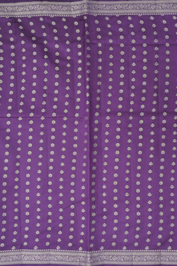 Raw Silk Saree In Purple With Zari Buttas