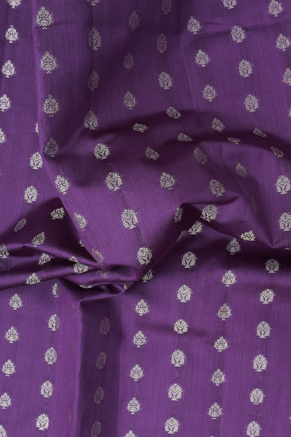 Raw Silk Saree In Purple With Zari Buttas