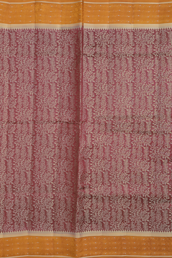 Raw Silk Saree In Chocolate Brown With Brocade Design