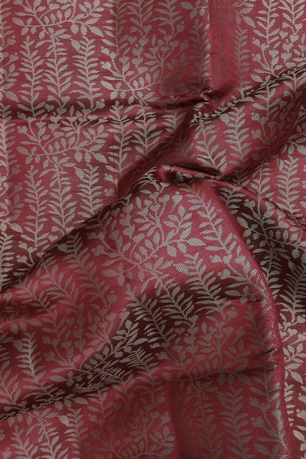Raw Silk Saree In Chocolate Brown With Brocade Design