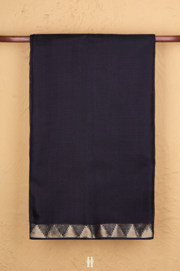 Kota Silk Saree In Black With Temple Border