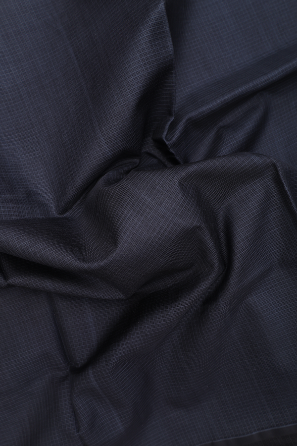 Kota Silk Cotton Saree In Black With Stripes Border