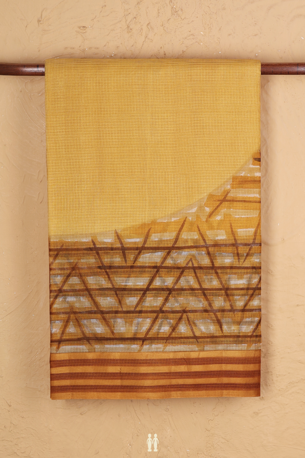 Kota Silk Saree In Yellow With Printed Design
