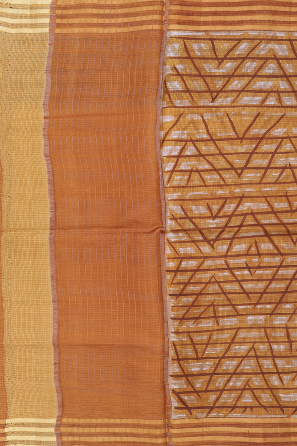 Kota Silk Saree In Yellow With Printed Design
