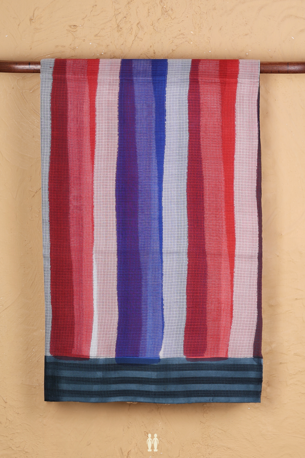 Kota Silk Saree In Multicolor With Stripes Design