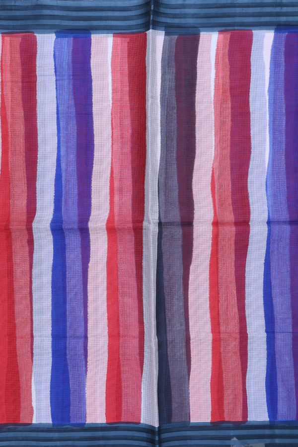 Kota Silk Saree In Multicolor With Stripes Design