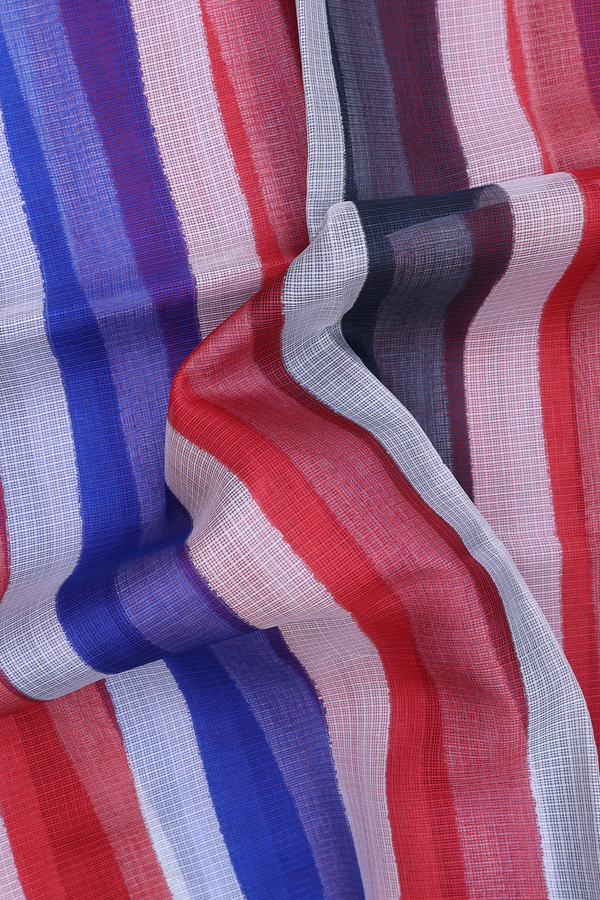 Kota Silk Saree In Multicolor With Stripes Design