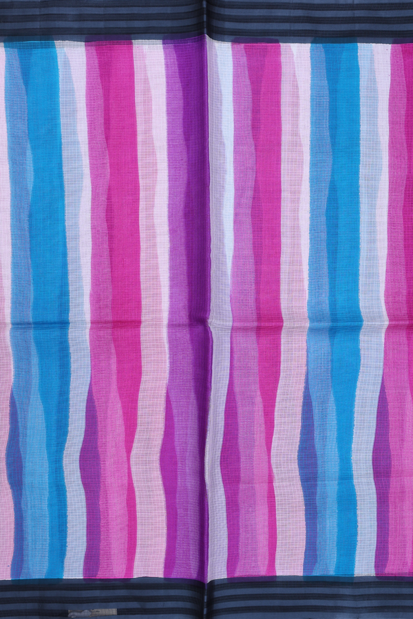 Kota Silk Saree In Multicolor With Stripes Design