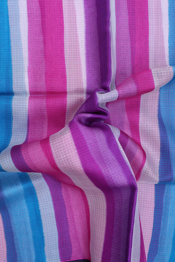 Kota Silk Saree In Multicolor With Stripes Design
