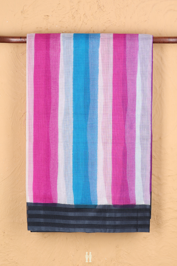 Kota Silk Saree In Multicolor With Stripes Design