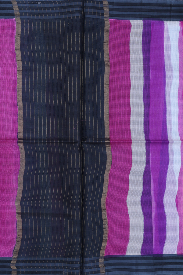 Kota Silk Saree In Multicolor With Stripes Design