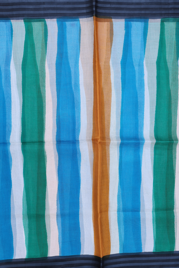 Kota Silk Saree In Multicolor With Stripes Design