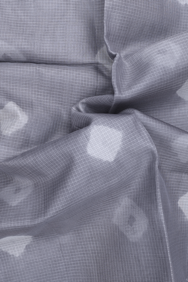 Kota Silk Saree In Grey With Diamond Buttas