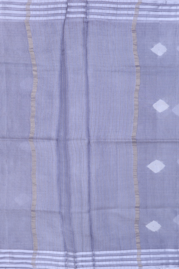 Kota Silk Saree In Grey With Diamond Buttas