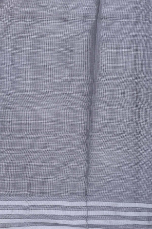 Kota Silk Saree In Grey With Diamond Buttas