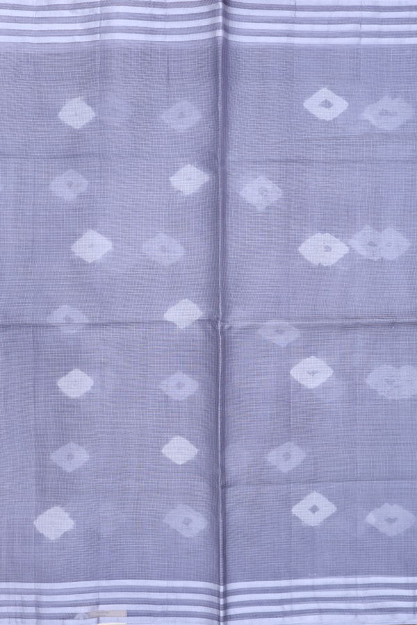 Kota Silk Saree In Grey With Diamond Buttas