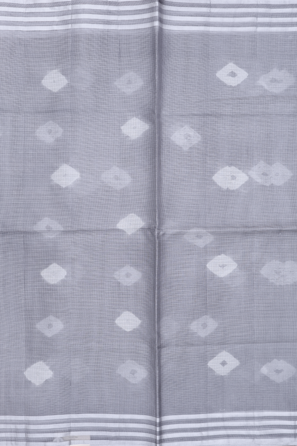 Kota Silk Saree In Grey With Diamond Buttas