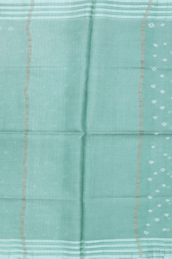 Kota Silk Saree In Green With Diamond Buttas