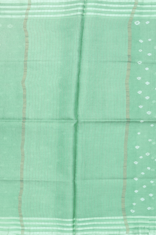 Kota Silk Saree In Green With Diamond Buttas