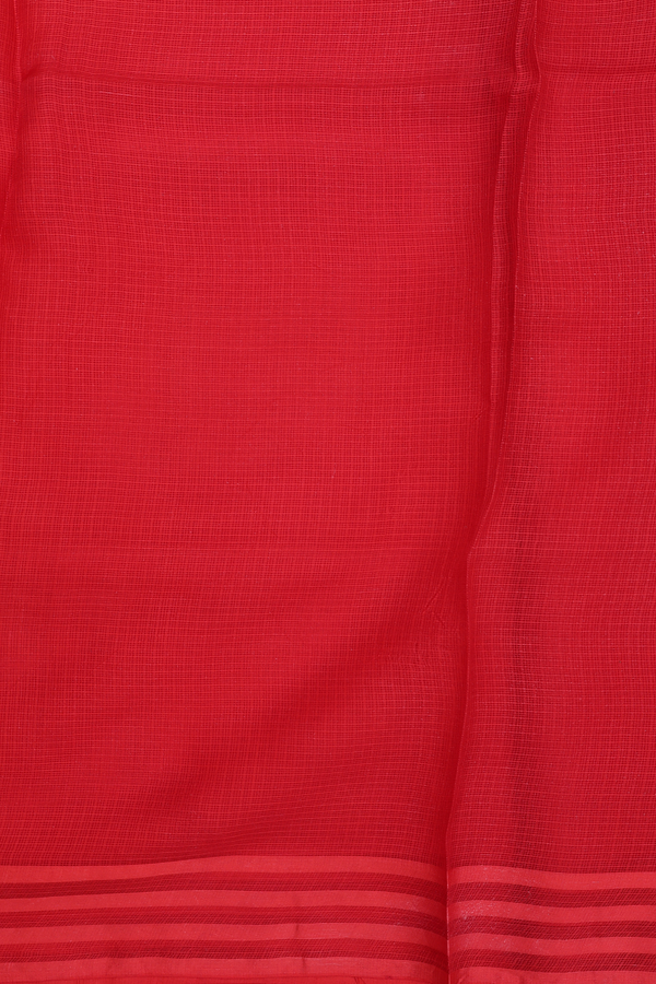 Kota Silk Saree In Red With Printed Design