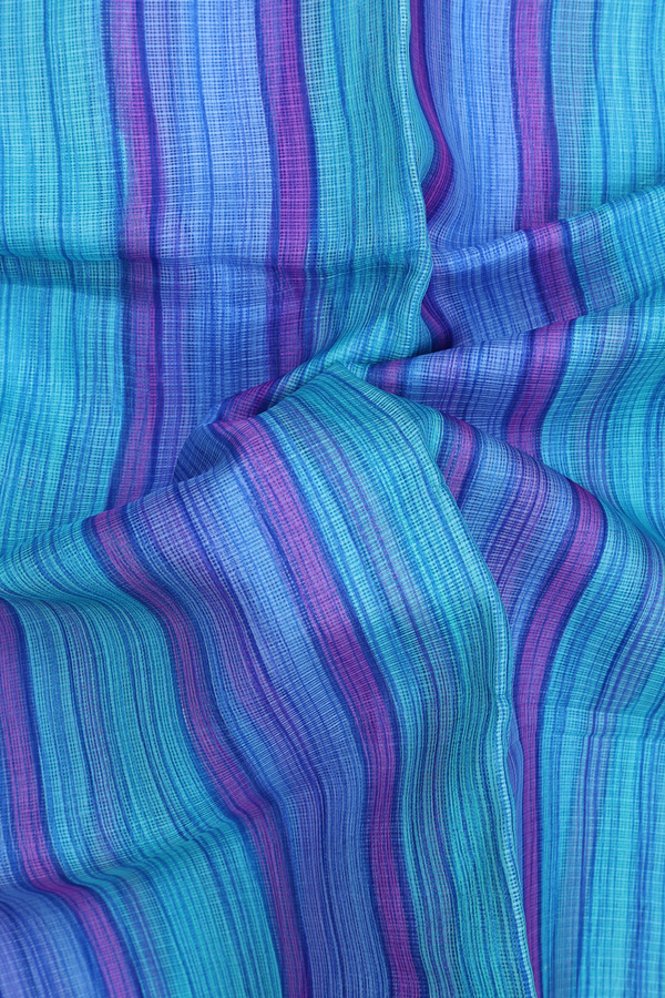 Kota Silk Saree In Multicolor With Stripes Design