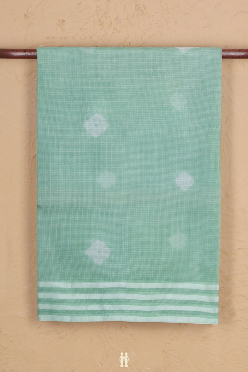Kota Silk Saree In Dusty Green With Diamond Design
