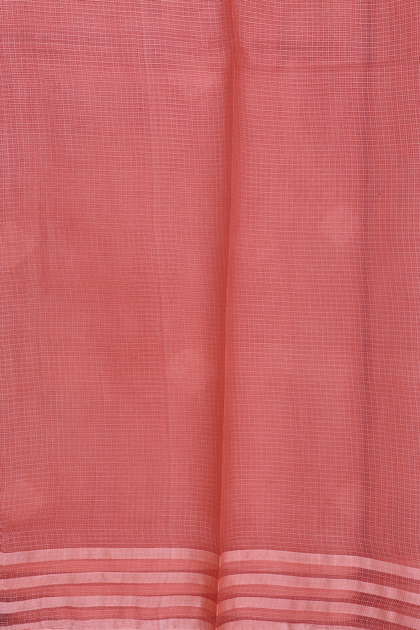 Kota Silk Saree In Dusty Orange With Diamond Buttas