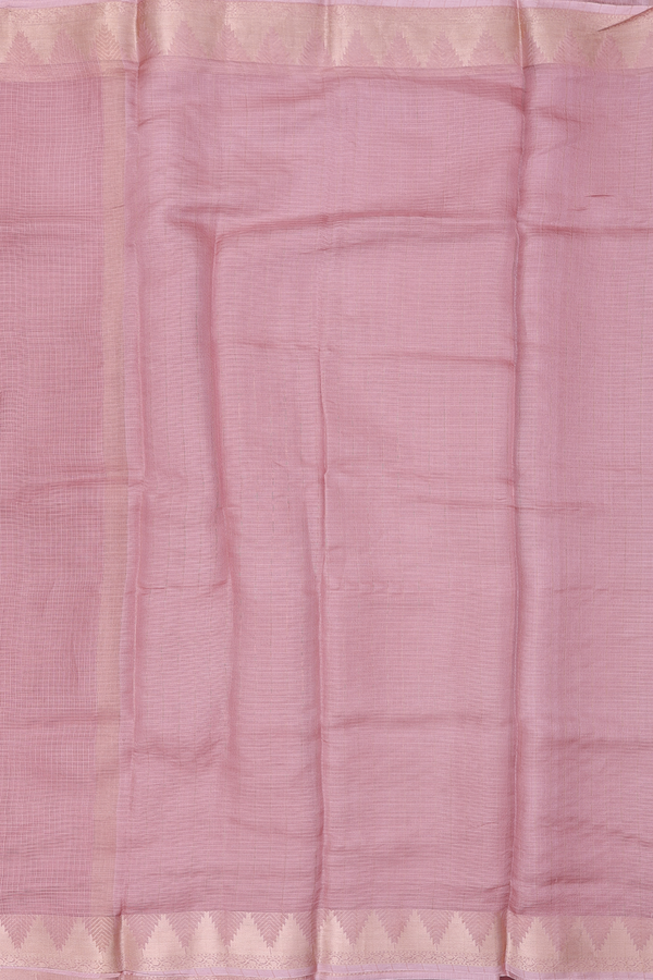 Kota Silk Saree In Dusty Rose With Temple Border