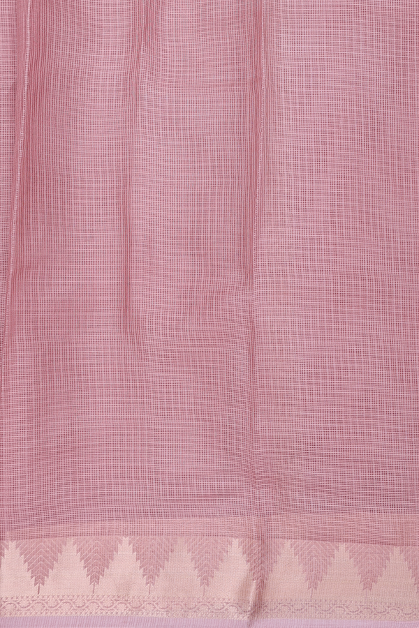Kota Silk Saree In Dusty Rose With Temple Border