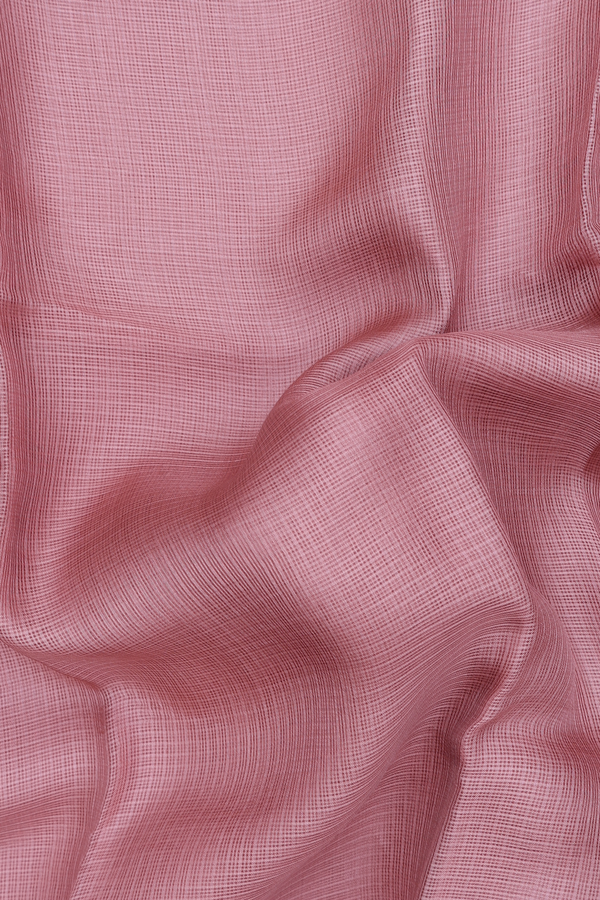 Kota Silk Saree In Dusty Rose With Temple Border