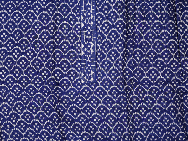 Scallop Design Royal Blue Cotton Unstitched Salwar Material