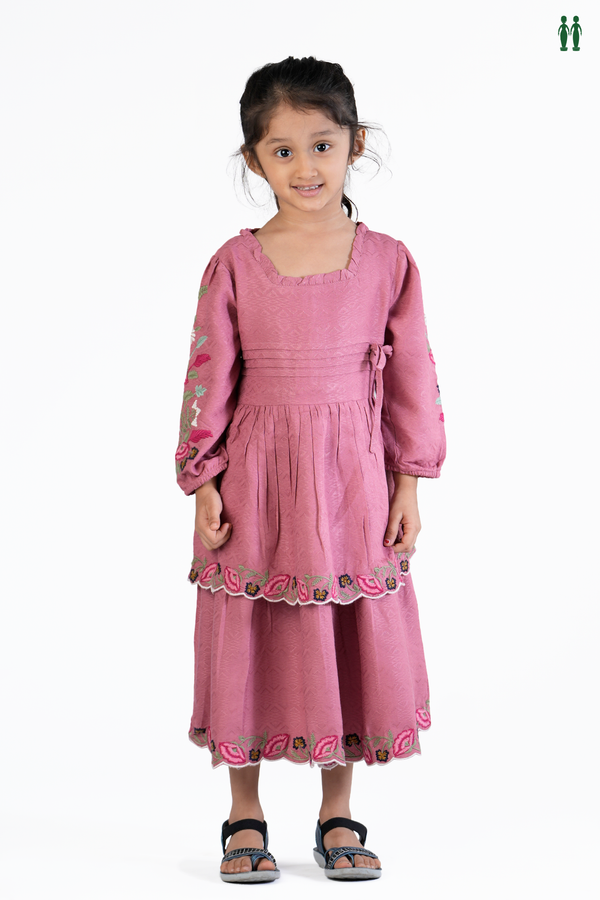 Self Design Mulberry Cotton Frock