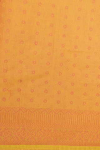 Self Design Pastel Orange Bengal Cotton Saree