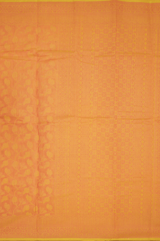 Self Design Pastel Orange Bengal Cotton Saree