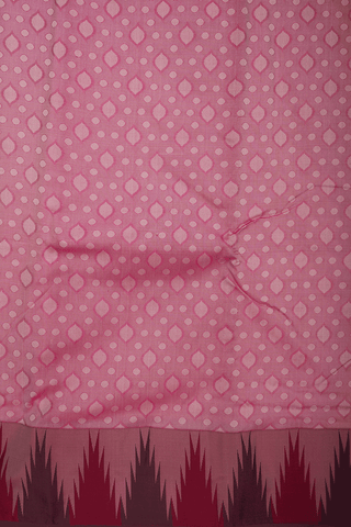 Self Design Pastel Pink Kanchipuram Silk Saree