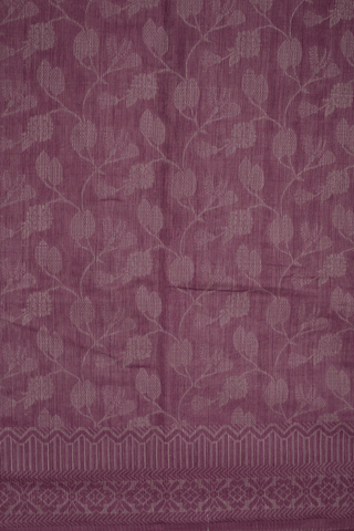 Self Floral Design Dusty Purple Bengal Cotton Saree