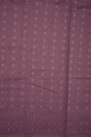 Self Floral Design Dusty Purple Bengal Cotton Saree