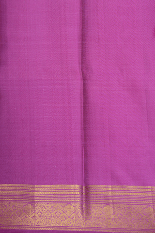 Self Floral Design Lotus Pink Kanchipuram Silk Saree