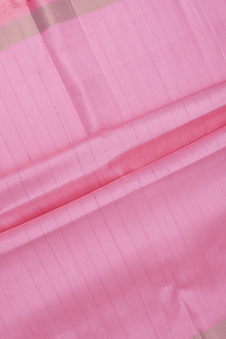 Self Stripes Design Pastel Pink Soft Silk Saree