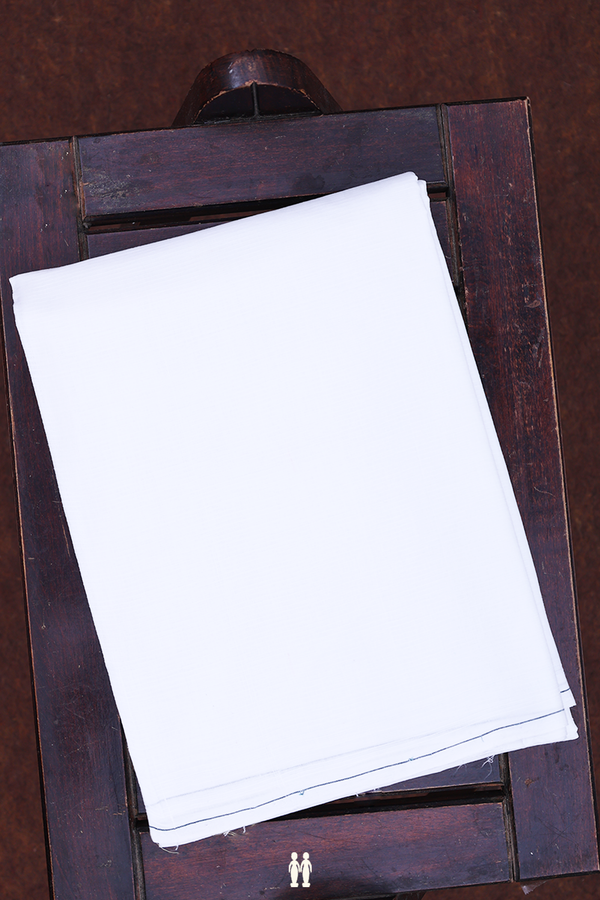 Self Stripes Design White Cotton Dhoti